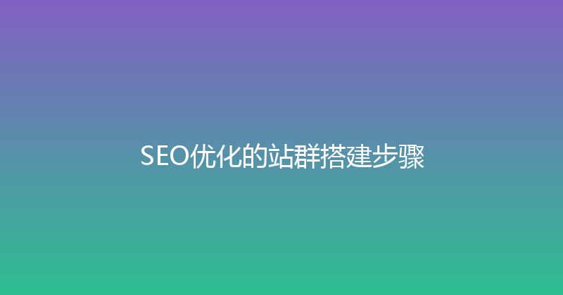 SEO优化的站群搭建步骤 封面图
